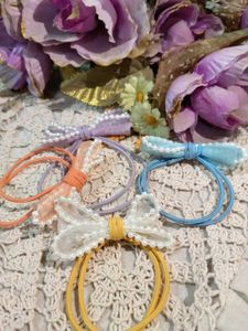 Hair ties, Rubber band with cute bow on top.