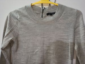 Grey Basic Winter Sweater Top