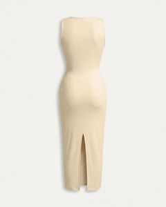 Elegant Ruched Sleeveless Midi Dress