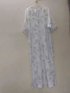 White Floral Print Maxi Dress