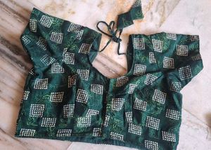 Green Lehenga Choli Set with Red Dupatta