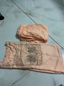 Peach Embroidered Kurta Set