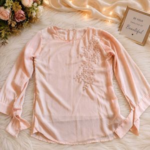 Chic Pink Puff Sleeve top