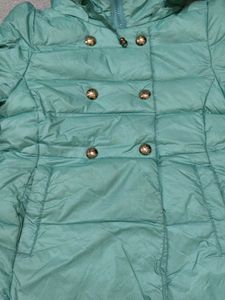 Mint Green Hooded Puffer Coat
