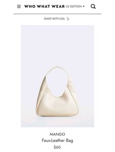 Mango Faux Leather Hobo Bag 🤍