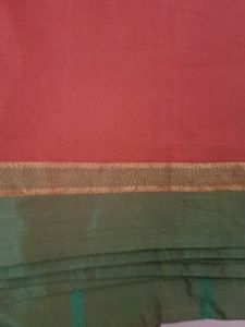Beautiful Rust Orange Saree with Green Border