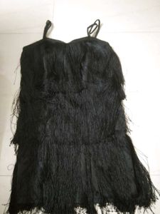 Black Fringed Flapper Dress