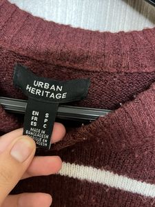 Striped Burgundy Pullover Sweater