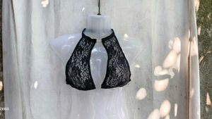 351110. Black Lace Halter Neck Bra