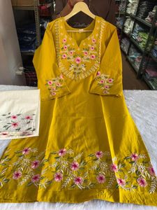 Yellow embroidered Co-ord Set