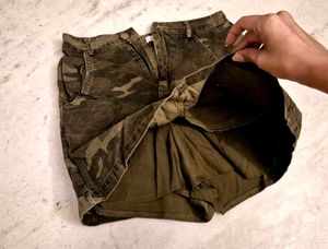 Camo Denim Shorts