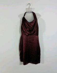 Burgundy Plain Casual Western Dress (Women)