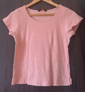 Pink Ribbed Tee