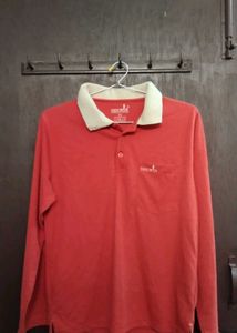 Men's Red Long Sleeve Polo Shirt