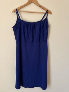 Blue Sleeveless Casual Dress