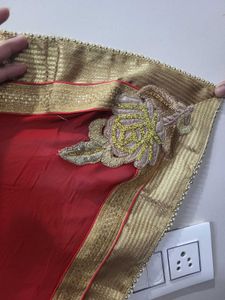 Beautiful Red saree in pure fabric