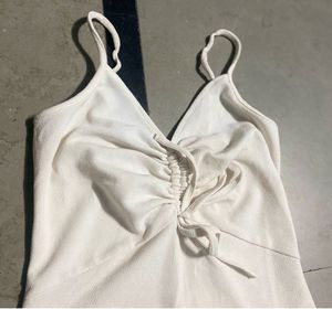 Chic White Ruched Bodycon Dress