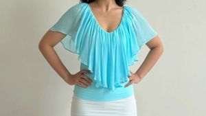 ShopDiris Flowy Off-Shoulder Ruffle Top