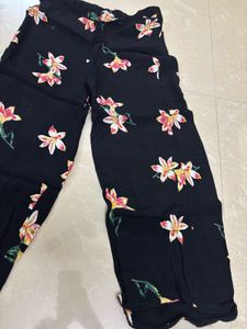 Premium Floral Wide-Leg Flowy Trousers