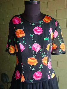 Floral Pleated Mini Dress