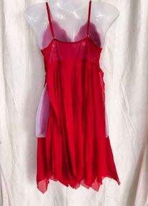I. Red Lace Babydoll Nightdress