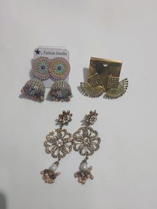 Combo Pack 3 Pear Ear Studs For Girls