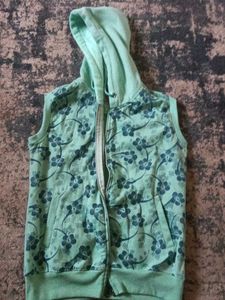 Cute Floral Sleeveless Hoodie