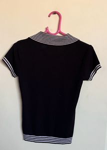 Black/white Crop  T-shirt