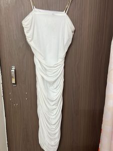 Chic White body cone Strap Dress