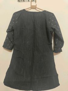 CLEARANCE Black Embroidered Short Kurta