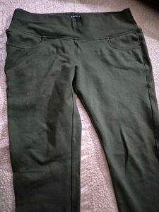 Dark Green Jegging With Pocke