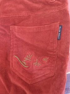 Red Corduroy Flare Pants