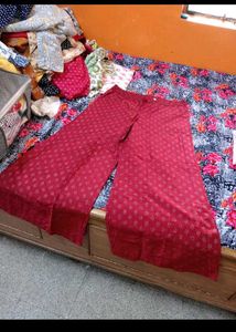 Maroon Printed Palazzo Pants