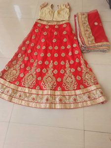Red Embroidered Lehenga Choli Set