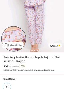 clovia Floral Maternity Pajama Set