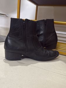 Stylish Black Leather Ankle Boots