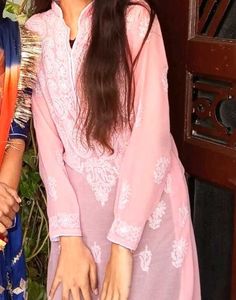 Pink Chikankari Kurta