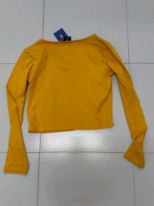 Yellow Long Sleeve Crop Top