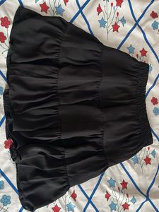 Black Tiered Mini Skirt