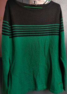 Striped Black & Green Sweater