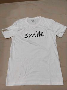 White "Smile" Graphic T-Shirt