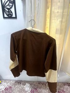 Brown &amp; Cream Striped Rugby Shirt