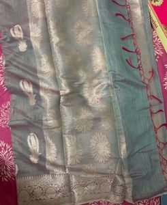 beautiful grey  saree
