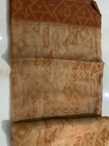 Elegant Brown Print Saree