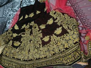 Full Stone work Velvet Lehenga Choli