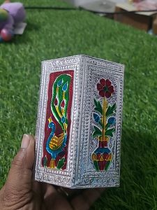 New Minakari Pen Stand In Silver