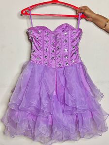 Sparkling Lavender Dress Strapless