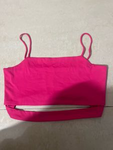 Hot Pink Cutout Crop Top(S,M)