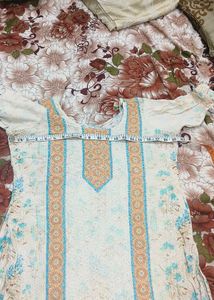sky blue cream suit shalwar