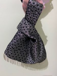 Black &amp; Silver Polka Putli Bag